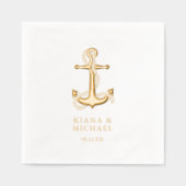 ブルーウェーブ結婚いかりのID836 箔ナプキン (正面)