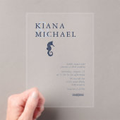 ブルーウェーブ結婚シーホースの海軍ID836 アクリル招待状 (インサイチュ (ポータブル))