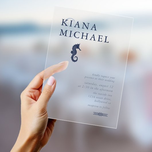 ブルーウェーブ結婚シーホースの海軍ID836 アクリル招待状