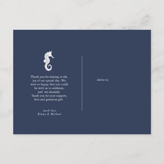 ブルーウェーブ結婚シーホース感謝ID836 案内ポストカード (裏面)