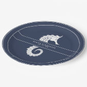 ブルーウェーブ結婚シーホースWht/ネイビーID836 ペーパープレート (アングル)