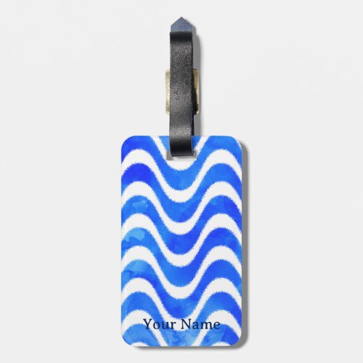 ブルーウェーブ装飾水カラーカスタム ラゲッジタグ (裏面縦)