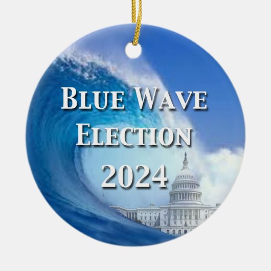 ブルーウェーブ選挙2024 セラミックオーナメント (正面)