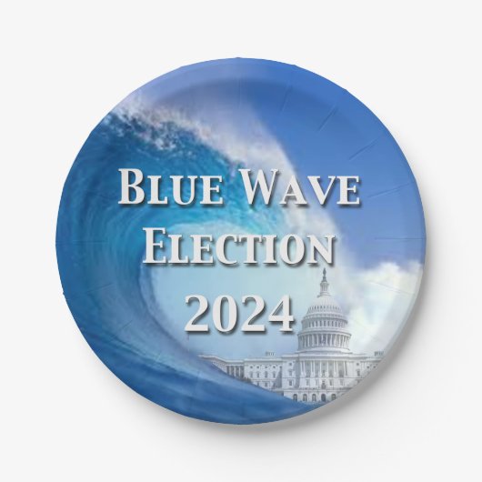 ブルーウェーブ選挙2024 ペーパープレート (正面)