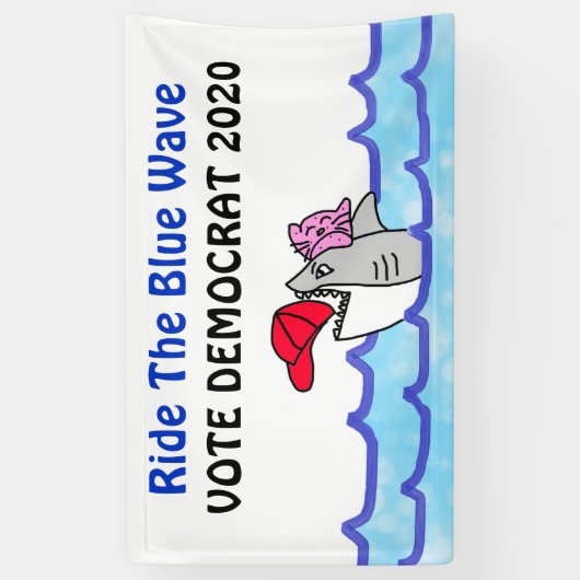 ブルーウェーブ2020の選挙民主党議員に乗る 横断幕 (縦)