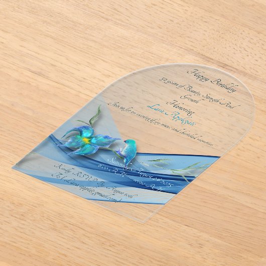 ブルーウェーブ50年誕生日アクリル招待状 アクリル招待状 (レイダウン)