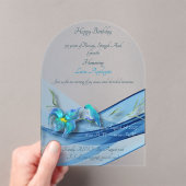 ブルーウェーブ50年誕生日アクリル招待状 アクリル招待状 (インサイチュ (ポータブル))