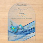 ブルーウェーブ50年誕生日アクリル招待状 アクリル招待状 (正面)