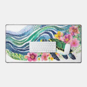 ブルーウェーブ&ハッピークジラ デスクマット (キーボード&マウス)