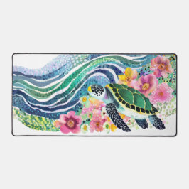 ブルーウェーブ&ハッピークジラ デスクマット