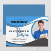 ブルーウェーブ フォトカード 招待状 (正面/裏面)