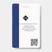 ブルーウェーブ | 従業員写真ID会社セキュリティ バッジ (裏面)