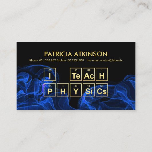 ブルーウェーブ「I 教え Physics 」周期表 名刺 (正面)