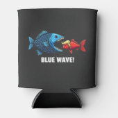 ブルーウェーブKamala Harris Walz魚の選挙 缶クーラー (正面)