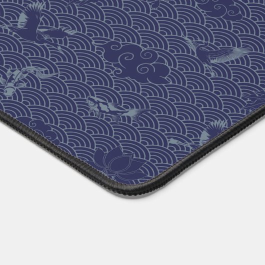 ブルーウェー伝統的ブ日本のセイガイハモノグラム デスクマット (コーナー)