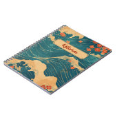 ブルーウェー日本のブさくらんぼ花クラシック模様 ノートブック (左側)