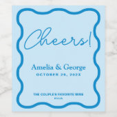 ブルーウェー結婚ブレトロ ワインラベル (シングルラベル)