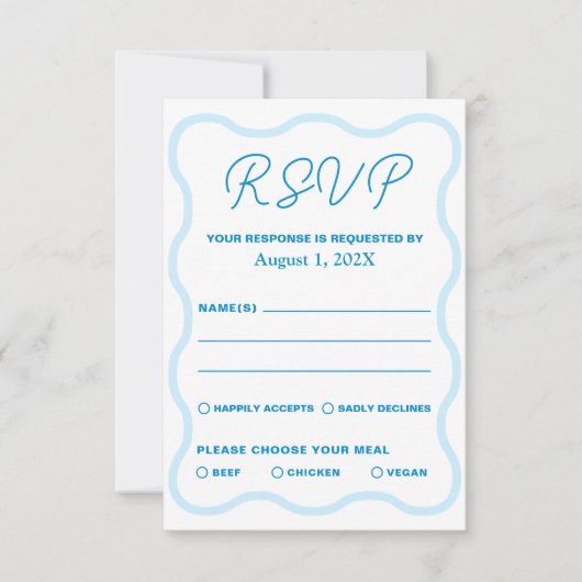 ブルーウェー結婚ブレトロ 出欠カード (正面)