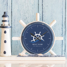 ブルーウェー航海のブ海軍キャプテンシップヘルムボート ラウンド壁時計
