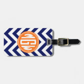 ブルーウエイトLGシェブロンオレンジサークルモノグラムDIY BG ラゲッジタグ (正面横)