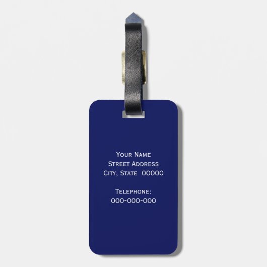 ブルーウエイトLGシェブロンオレンジサークルモノグラムDIY BG ラゲッジタグ (裏面縦)