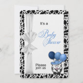 ブルーウエスタンカウボーイテーマベビーシャワー 招待状 (正面)