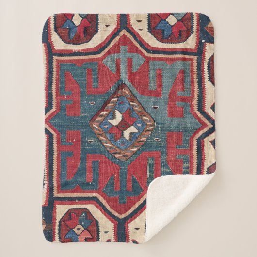 ブルーウエスタンサンタフェカウボーイスタイル 華美 シェルパブランケット (正面)