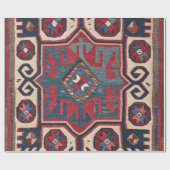 ブルーウエスタンサンタフェカウボーイスタイル 華美 ラッピングペーパー (フラット)