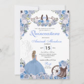 ブルーウエスタンチャラフローラブーツキンセアニラ 招待状 (正面)