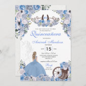 ブルーウエスタンチャラフローラブーツキンセアニラ 招待状 (正面/裏面)