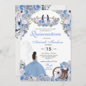 ブルーウエスタンチャラフローラブーツキンセアニラ 招待状 (正面/裏面)