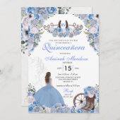 ブルーウエスタンチャラフローラブーツキンセアニラ 招待状 (正面/裏面)