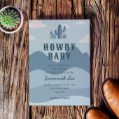 ブルーウエスタンデザートカボスベビーシャワー 招待状