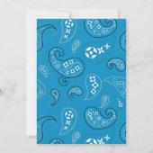 ブルーウエスタンバンダナプリントバースデーパーティー 招待状 (裏面)