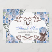 ブルーウエスタンホースキンセアニェラサンキューカード サンキューカード (正面/裏面)