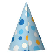 ブルーウォッシュドットパーティー帽子 パーティーハット (裏面)