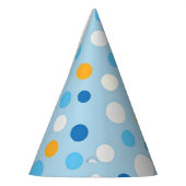 ブルーウォッシュドットパーティー帽子 パーティーハット