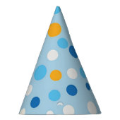 ブルーウォッシュドットパーティー帽子 パーティーハット (右)