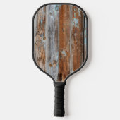 ブルーウォッ擦り切れたクウッド ピックルボールラケット (裏面)