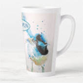 ブルーウォレンの水絵を描色のオーストラリアの鳥 カフェラテマグ (右)