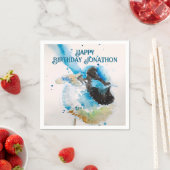 ブルーウォレンウォーターハッピーバースデーレンアクア スタンダードカクテルナプキン (インサイチュ)