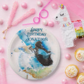 ブルーウォレンウォーターハッピーバースデーレンアクア ペーパープレート (パーティー)