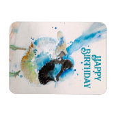 ブルーウォレンウォーターハッピーバースデーレンアクア マグネット (横)