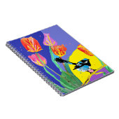 ブルーウォレンフローラウォーターカラーレンズバードノートブック ノートブック (右側)