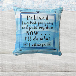 ブルーウォーかわいらしタカラーハッピーリタイアメント クッション