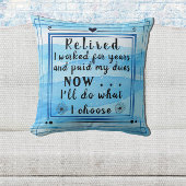 ブルーウォーかわいらしタカラーハッピーリタイアメント クッション