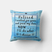 ブルーウォーかわいらしタカラーハッピーリタイアメント クッション (裏面)