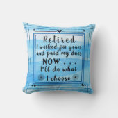 ブルーウォーかわいらしタカラーハッピーリタイアメント クッション (正面)