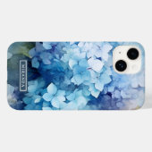ブルーウォーかわいらしターカラーアジサイ名テンプレート Case-Mate iPhoneケース (裏面 (横))