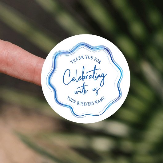 ブルーウォーエレガントターカラービジネスイベントありがとう ラウンドシール